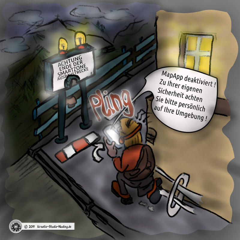 Smart Zone Cartoon Ende der Ausbaustrecke SmartZone - Ende der Ausbaustrecke