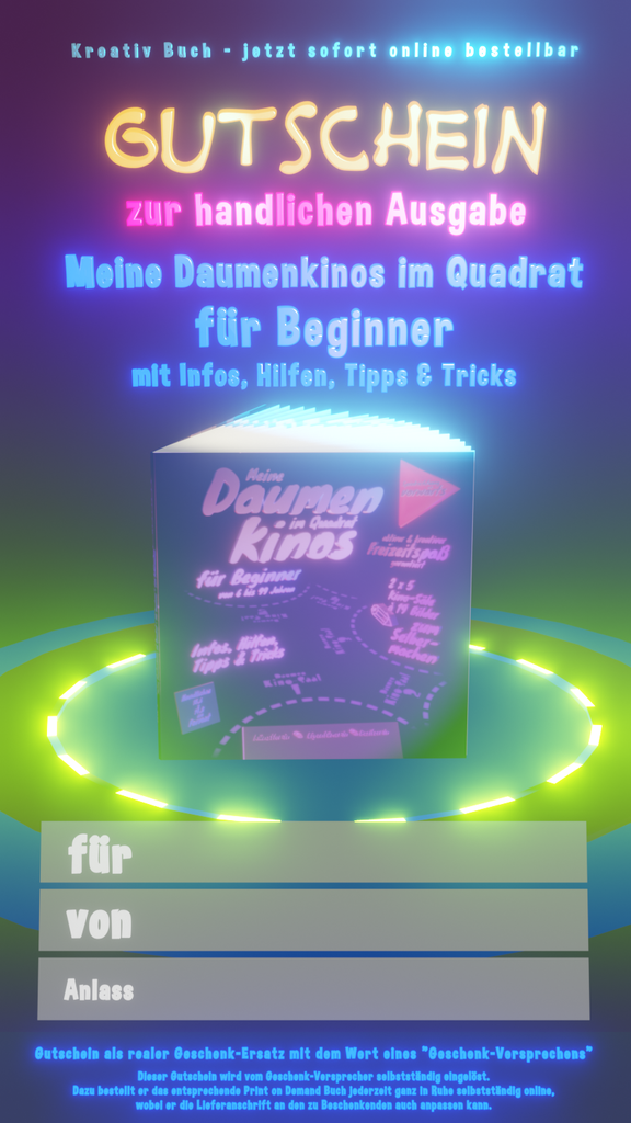 Gutschein handliche Ausgabe Meine Daumenkinos im Quadrat für Beginner Print on Demand Vorschaubild