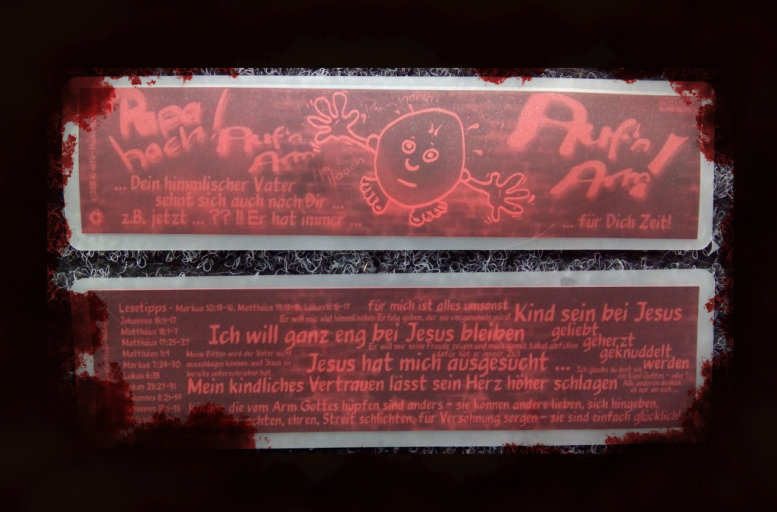 Bildlink zur Vorschau Lesezeichen invertiert auf rotem Papier auf rotem Papier invertiert