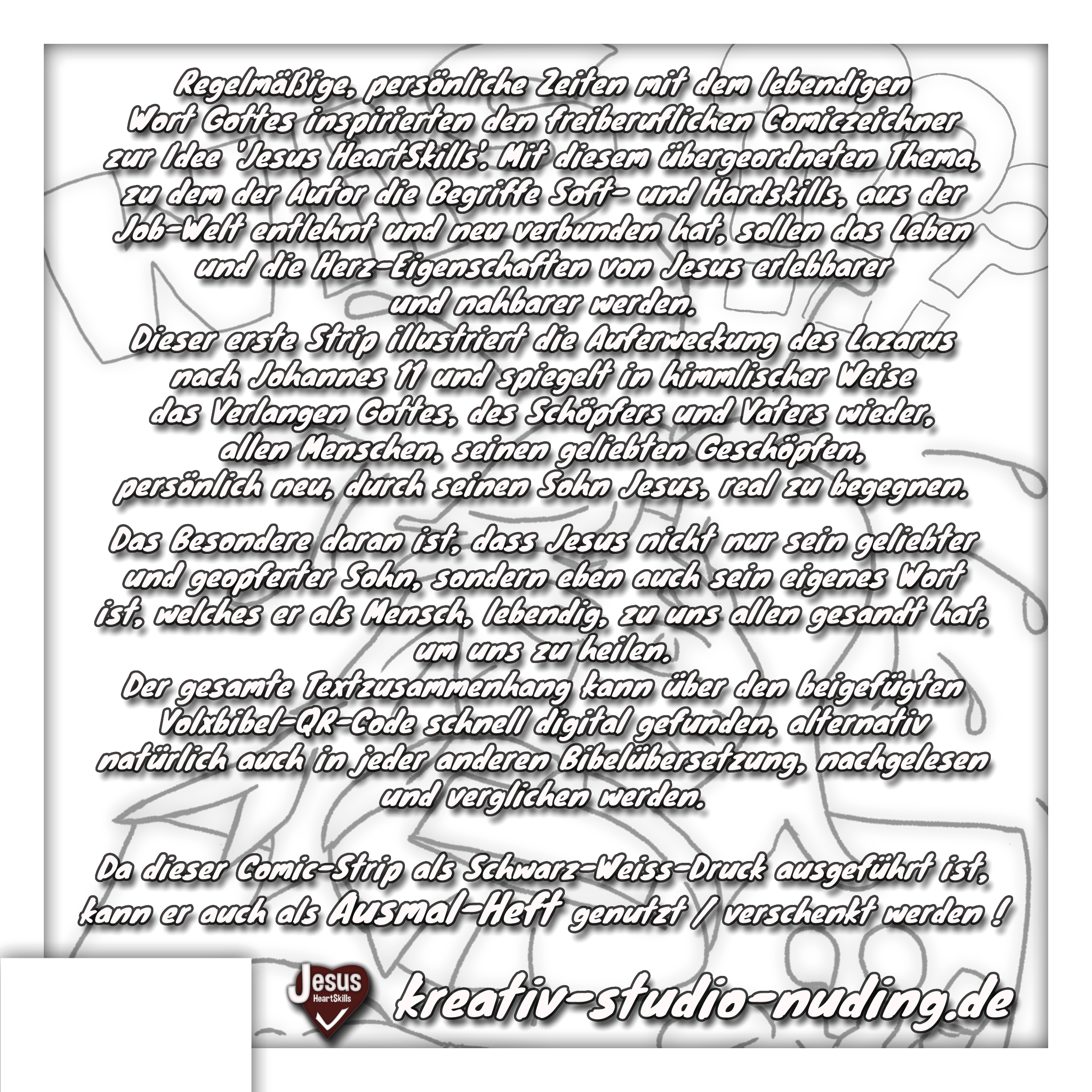 Kreative Bücher Lazarus und seine Schwestern Comic Strip zum Ausmalen Rückseite Kreative Bücher Lazarus und seine Schwestern Cover B Comic Strip zum Ausmalen