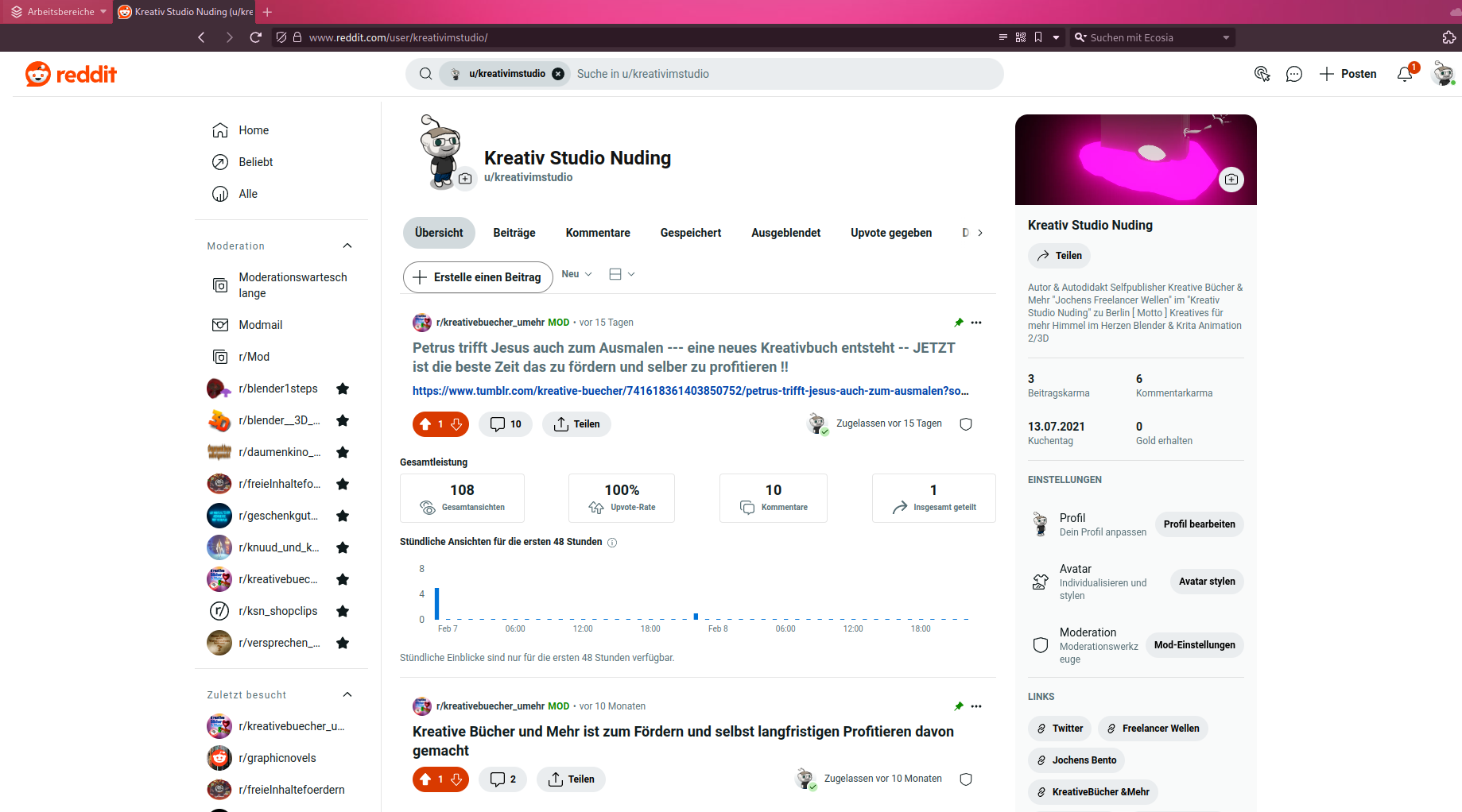 Snapshot Reddit Hauptblog Kreativ im Studio