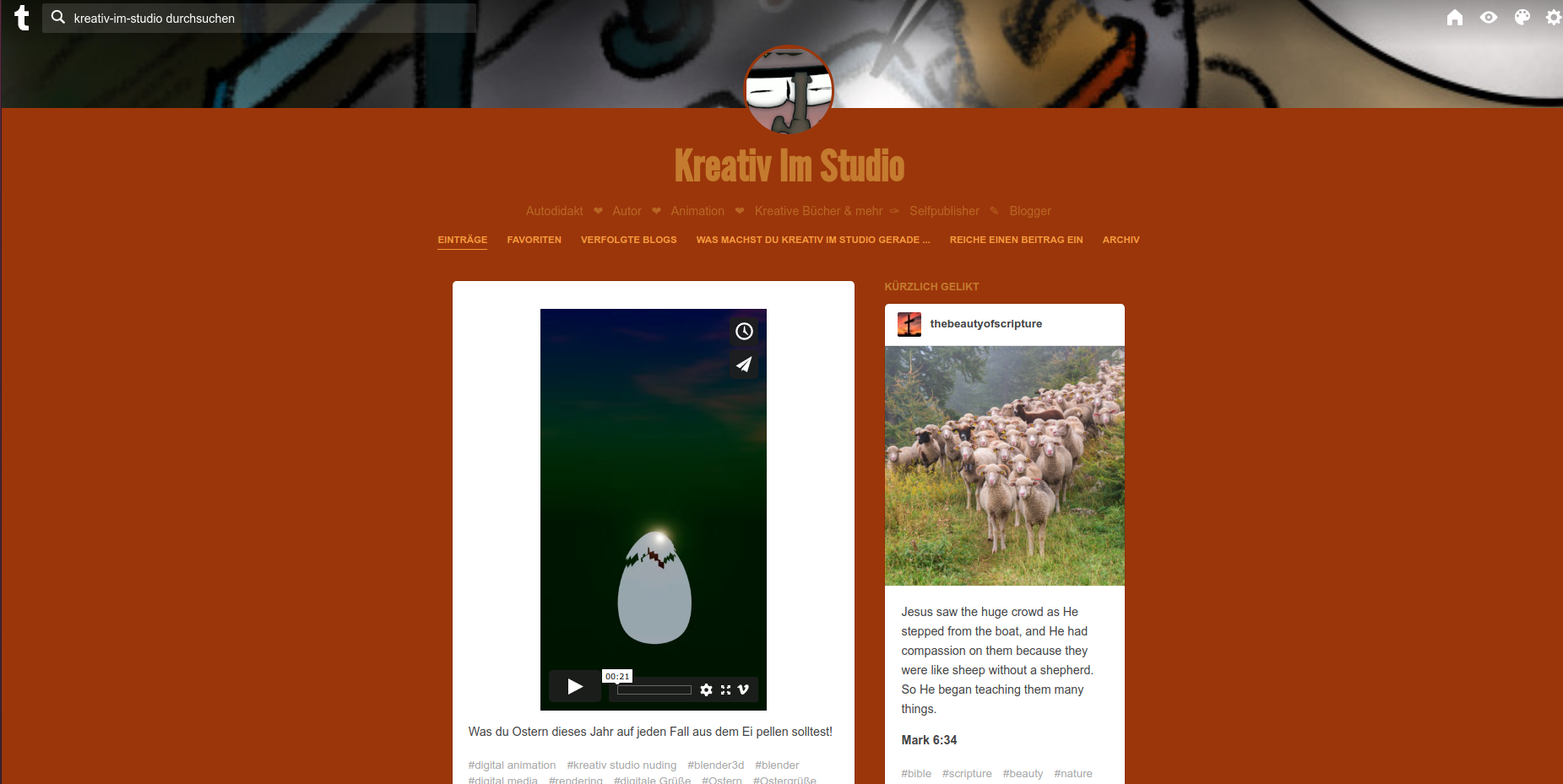 Snapshot Tumblr Hauptblog Kreativ im Studio