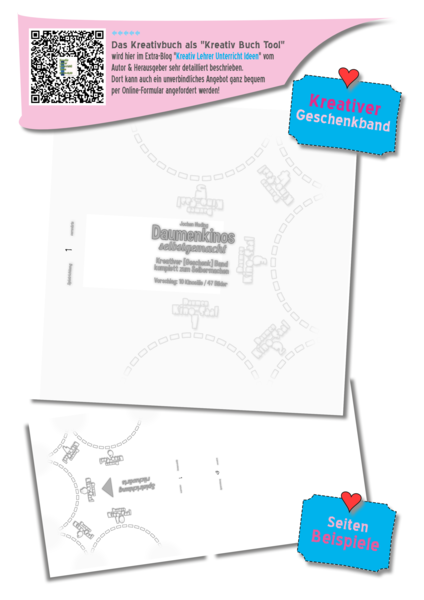 Waschzettel zum Geschenkband Daumenkinos selbstgemacht Kreativbuch Idee & Seiten Beispiel Vorschaubild