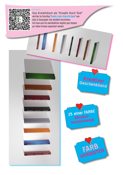 Waschzettel zum Geschenkband Daumenkinos selbstgemacht Kreativbuch Farbvarianten Vorschaubild